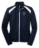 Adult MENS OR WOMENS-Tricot Track Jacket-Navy & White with logo