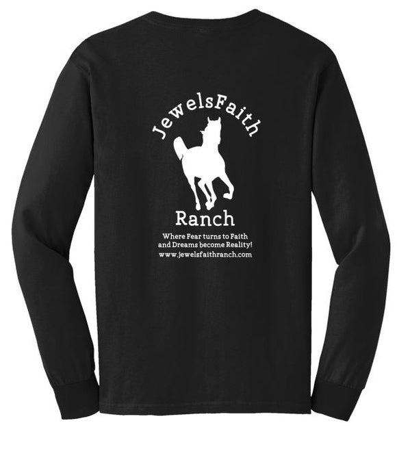 Jewels Faith Ranch-Adult and Youth-Long Sleeve Shirt- Midnight Black