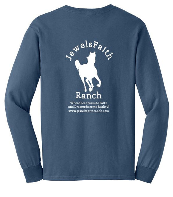 Jewels Faith Ranch-Long Sleeve Shirt- Indigo Blue