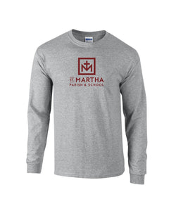 Long Sleeve T-shirt 100% Cotton with St. Martha Logo