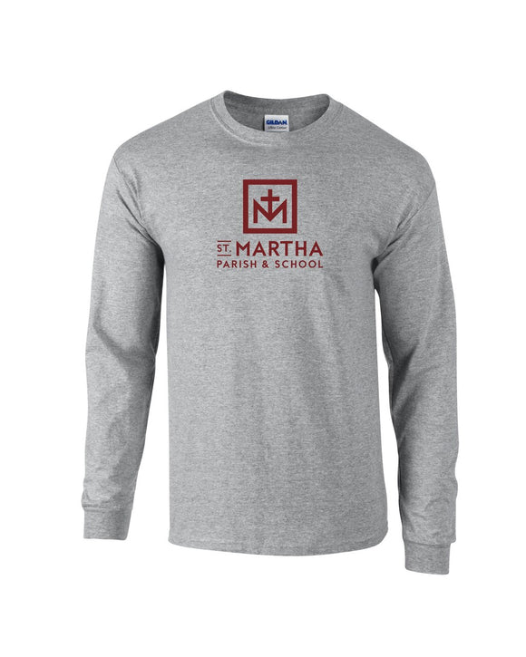 Long Sleeve T-shirt 100% Cotton with St. Martha Logo