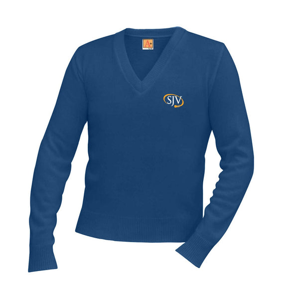 V-Neck Navy Sweater Pullover- St. John Vianney