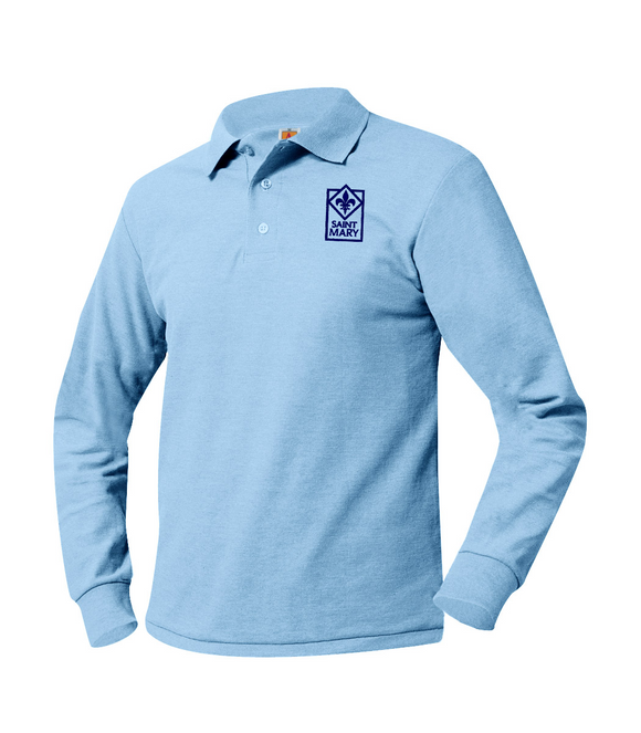 Unisex Embroidered Polo- Pique LS- St. Mary Williamston