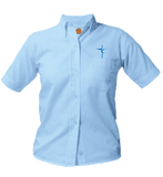 Oxford Girls Embroidered Blouse SS- Lansing Catholic