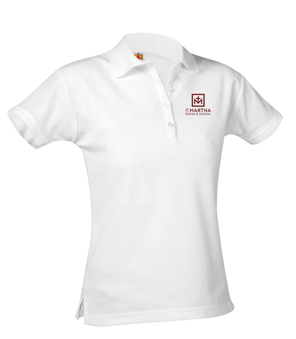 Girl Fit Polo Embroidered- Pique SS- St. Martha