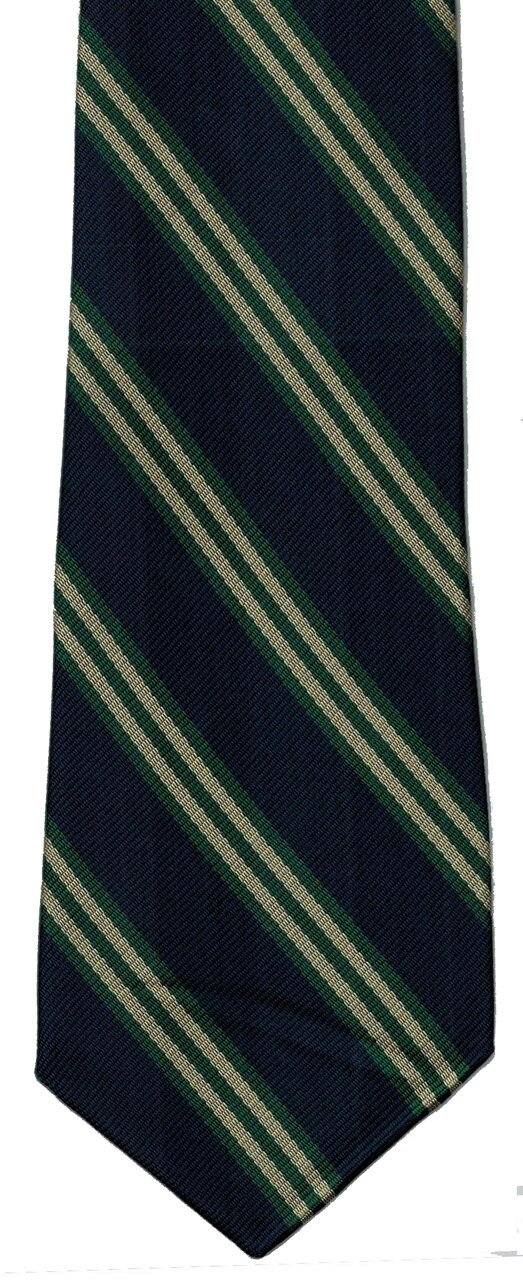 FBE229- STA/GR Middle School Tie-Navy, Gold and Green Stripe (6th - 8th Grade)